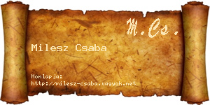 Milesz Csaba névjegykártya