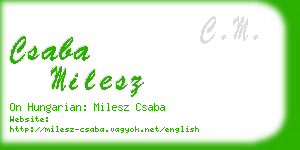 csaba milesz business card